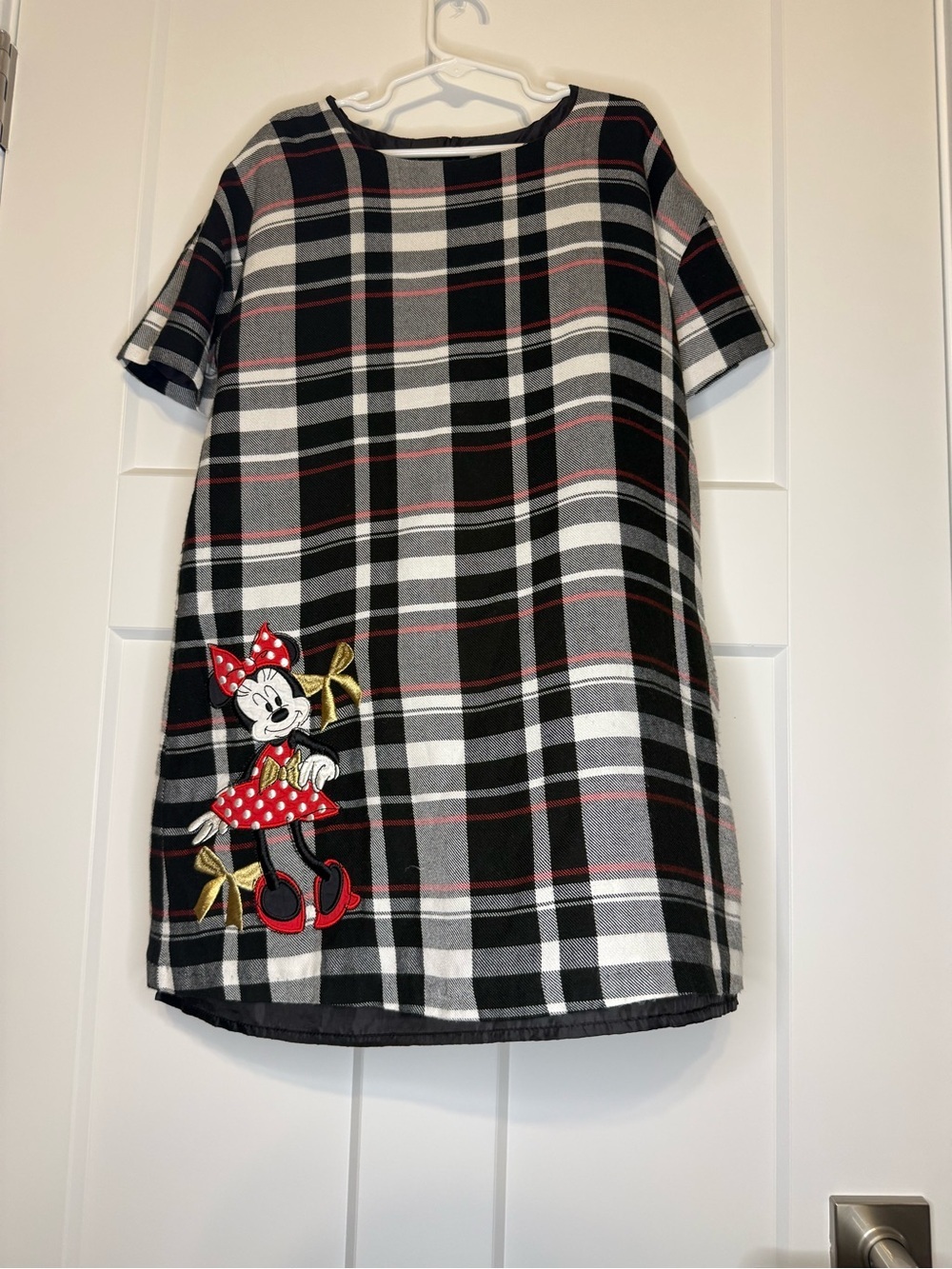 Disney Store Minnie Mouse Black White Gray Plaid Kids Dress